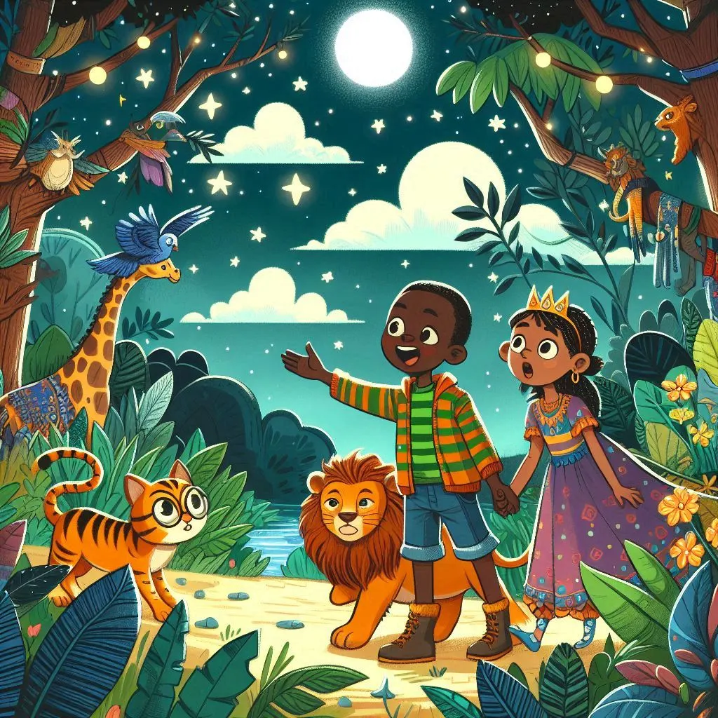 cover illustration of a bedtime story for kids: Alex and Lily's Adventure of Cooperation